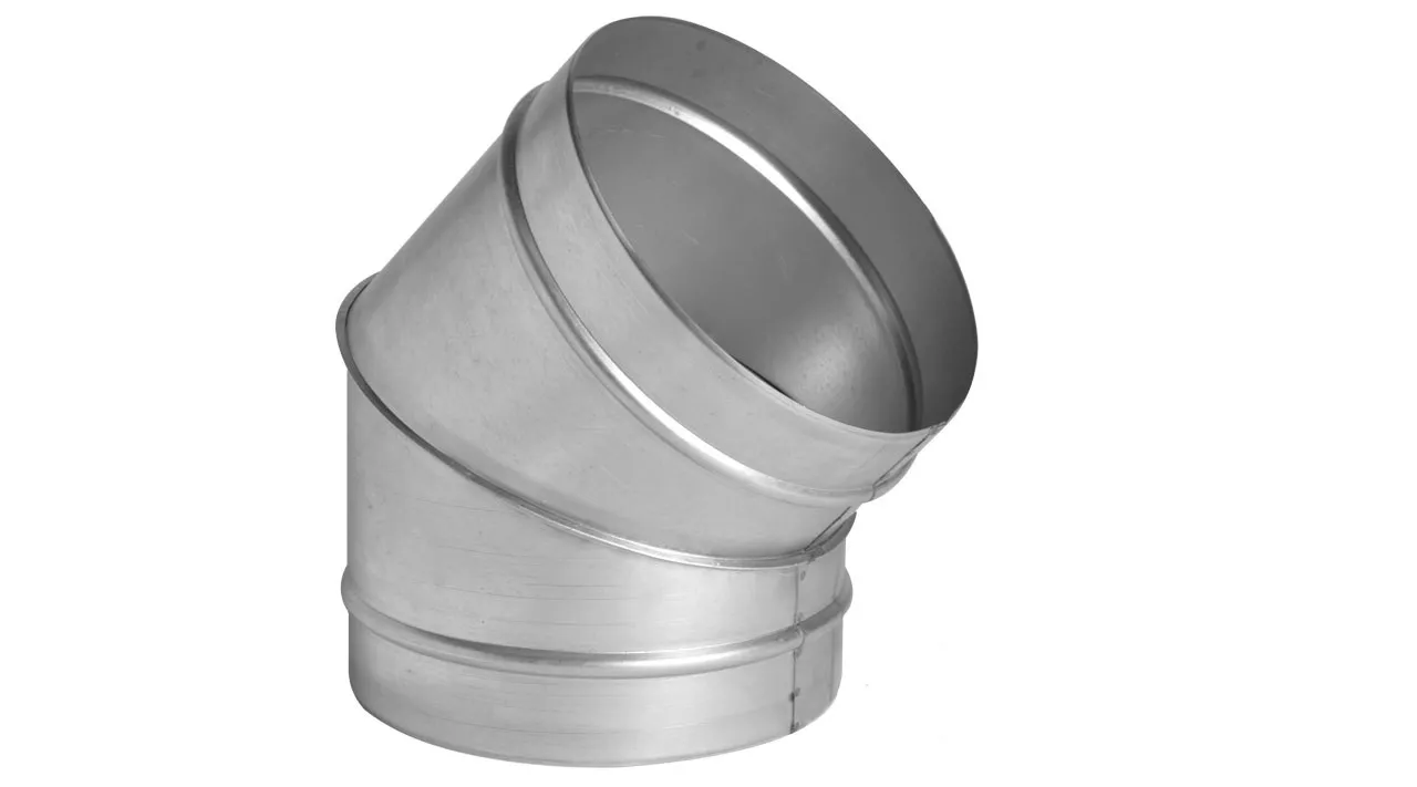 Отвод воздуховода, круглый нержавеющая сталь  30 град 315х0.5 мм