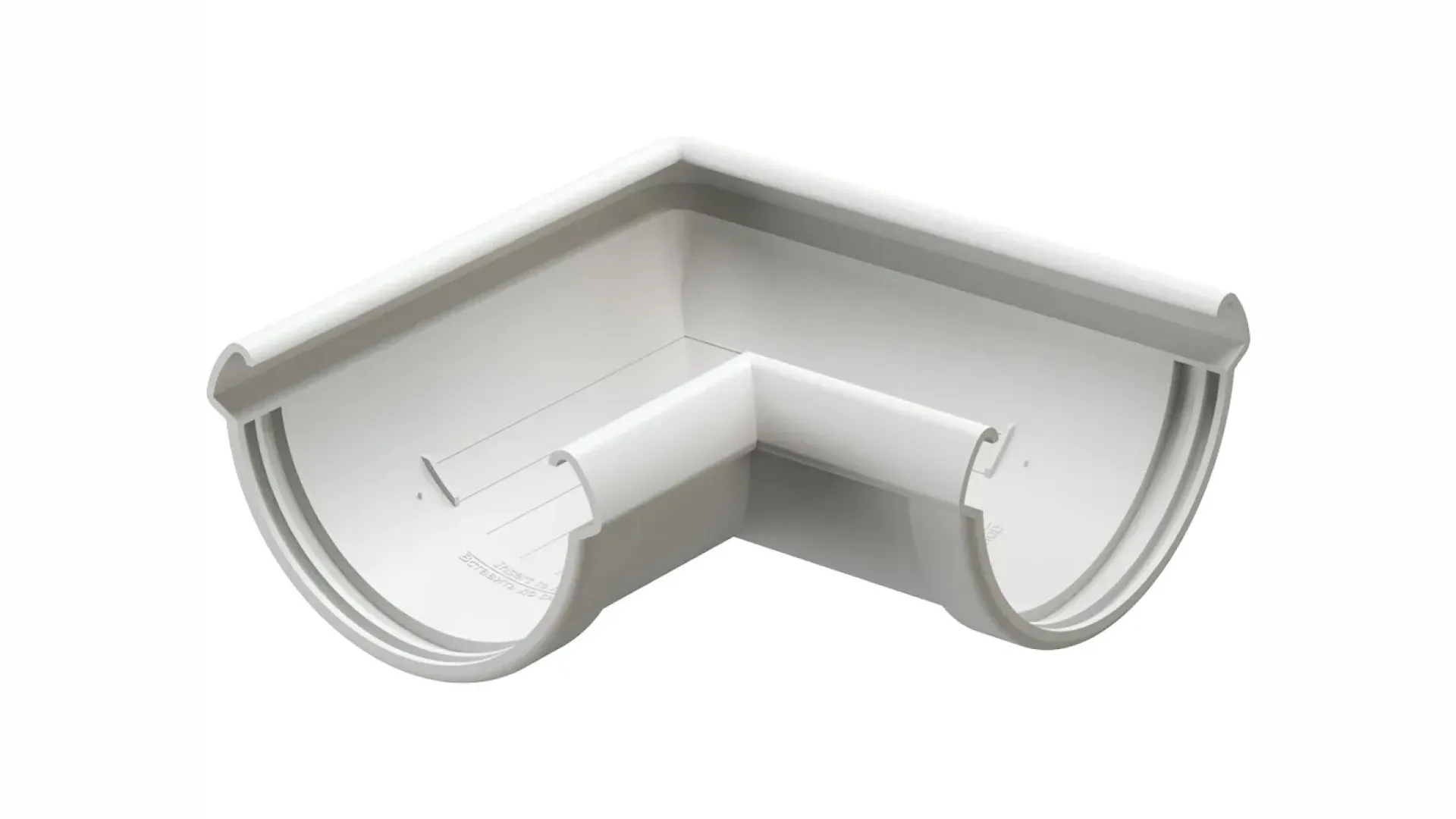 Угол желоба полукруглый с полимерным покрытием, полиэстер 185 мм