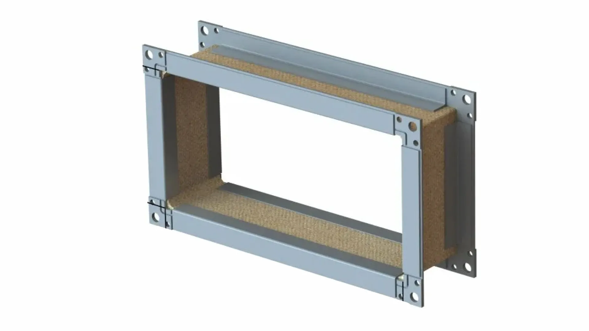 Гибкая (мягкая) вставка прямоугольная 150 см пластик фланцевое 800 мм